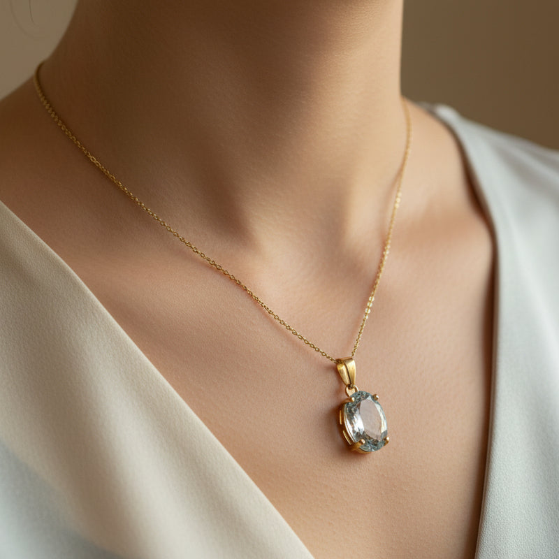 Pendentif Solitaire Or Jaune 18k - 5.49 G