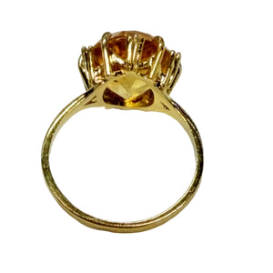 Bague avec Citrine Naturelle en Or Jaune 18K
