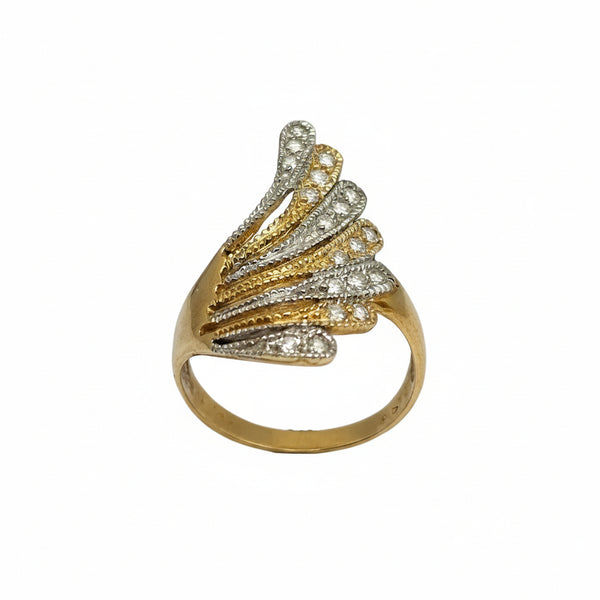 Bague Africaine en Or Jaune et Gris 18k