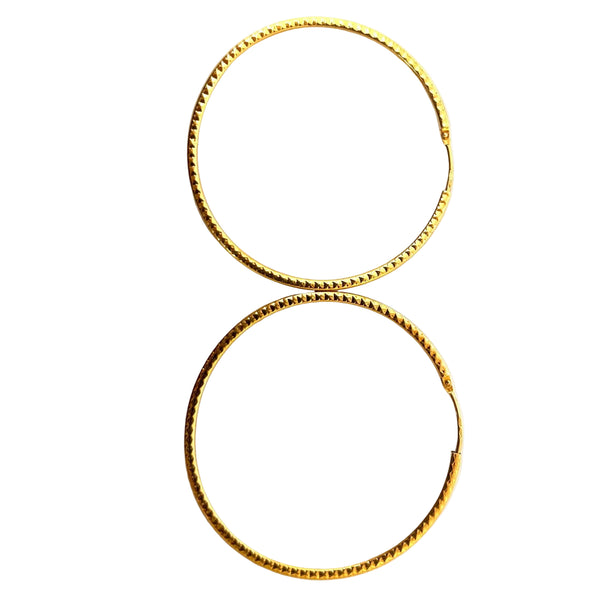 Boucles d'oreilles créoles en Or Jaune 18K