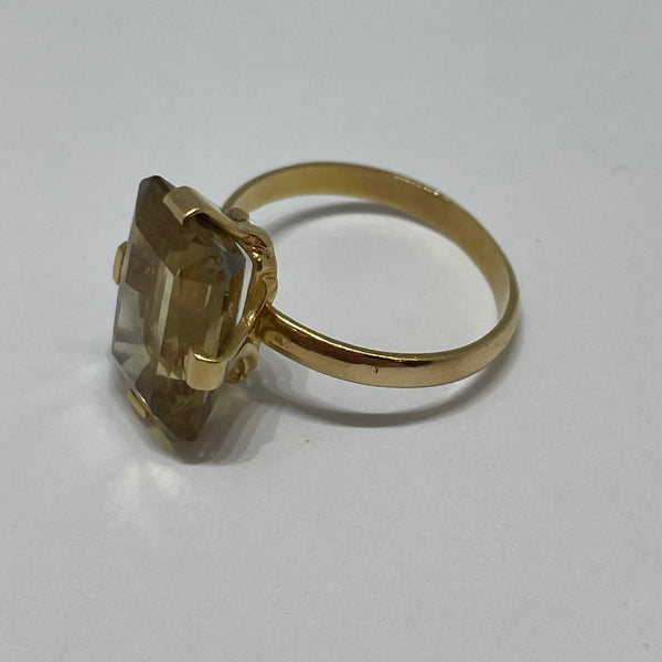 Bague Solitaire Or Jaune 18K - Taille 54