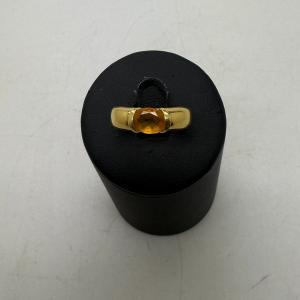 Bague en or jaune 18K avec citrine - T 52
