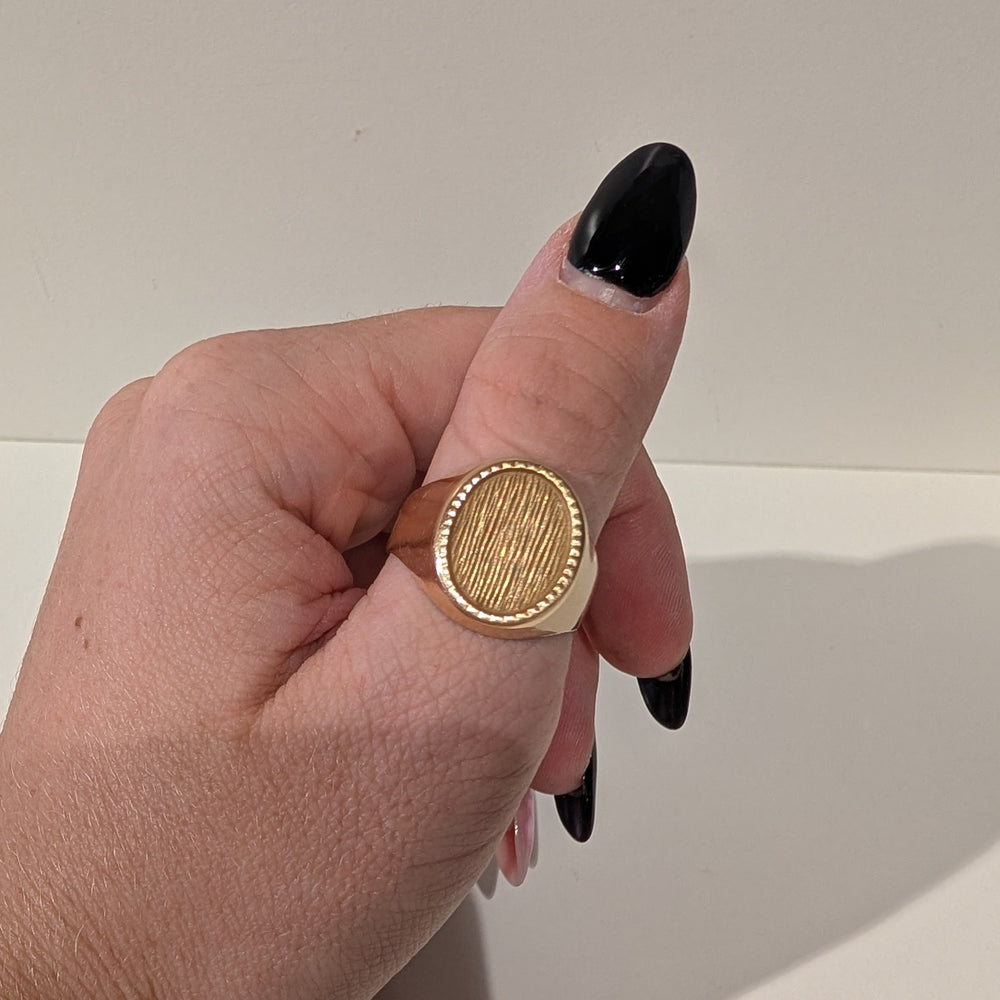 Bague Chevalière Or Jaune 18K Taille-62