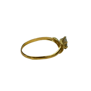Bague d'Aigue Marine en Or Jaune 750/100
