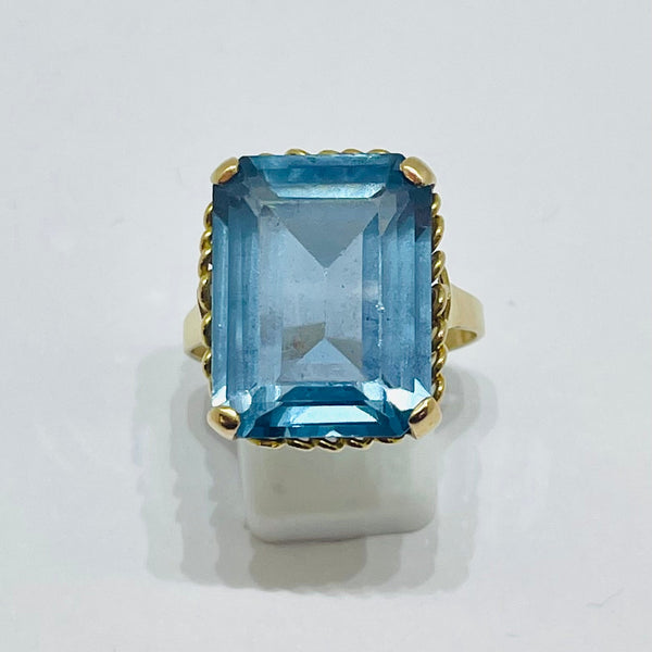 Bague Solitaire en Or Jaune 18K - Taille 58