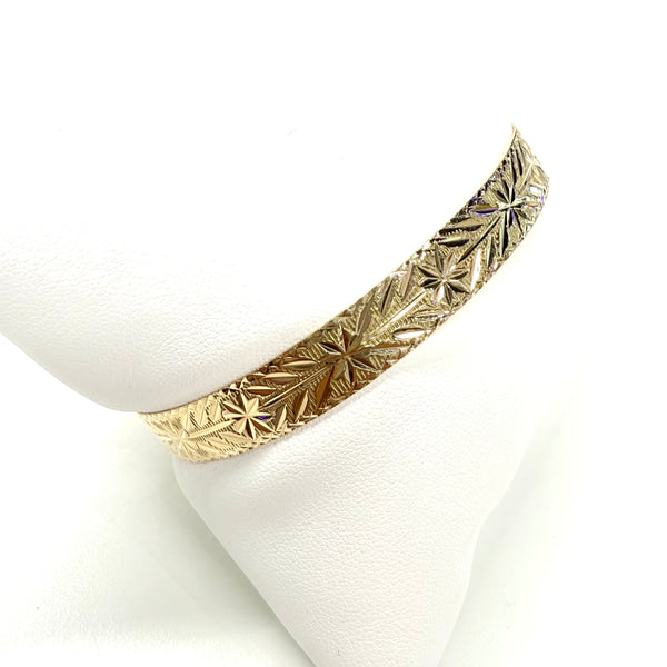 Bracelet Jonc en Or Jaune 18k Travaillé - 12.71 Grs