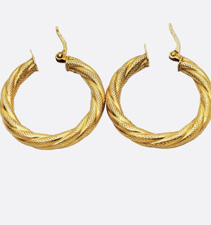 Boucles d'oreilles créoles en or jaune 18 K - 2.46 G