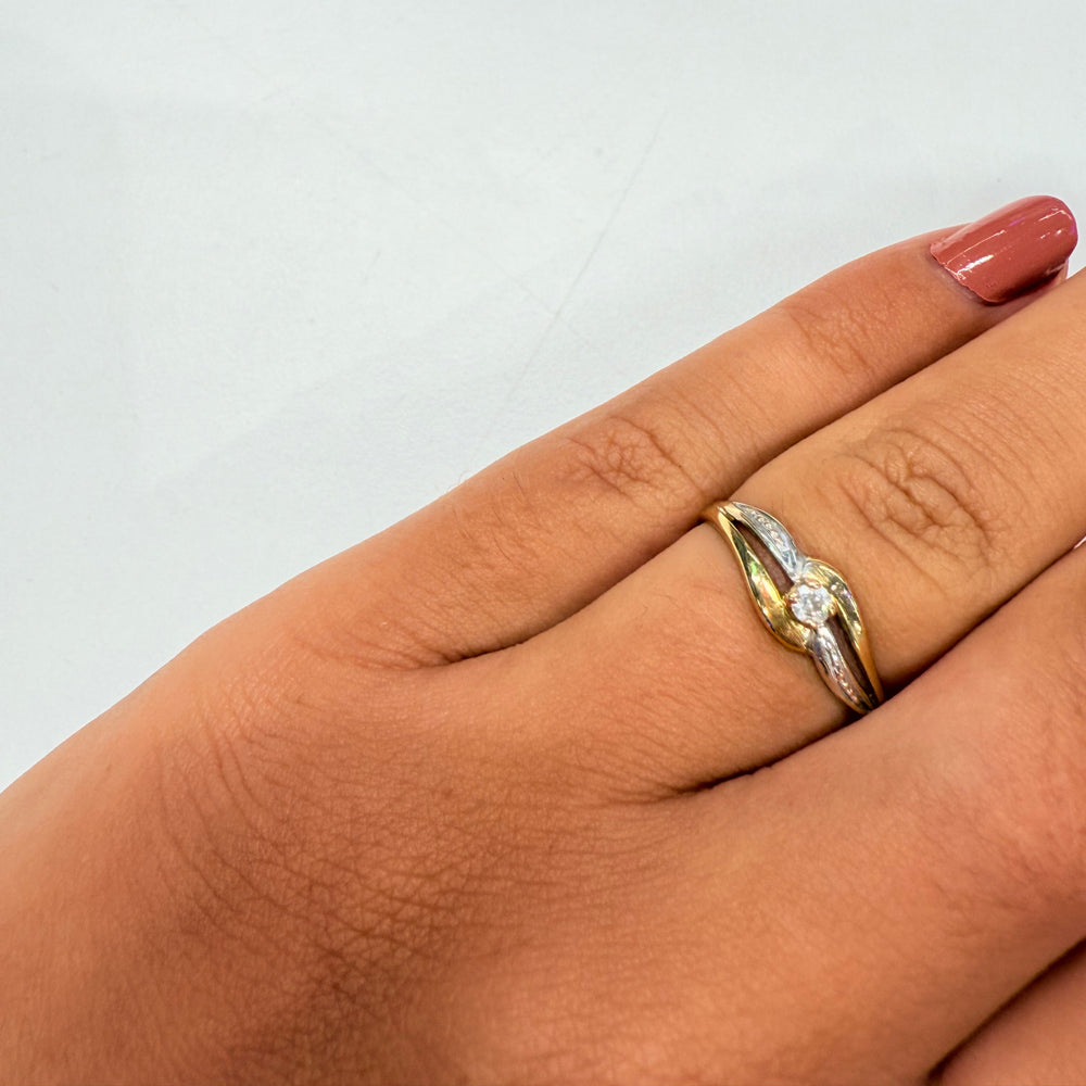 Bague en or 18k et zirconium Taille-52