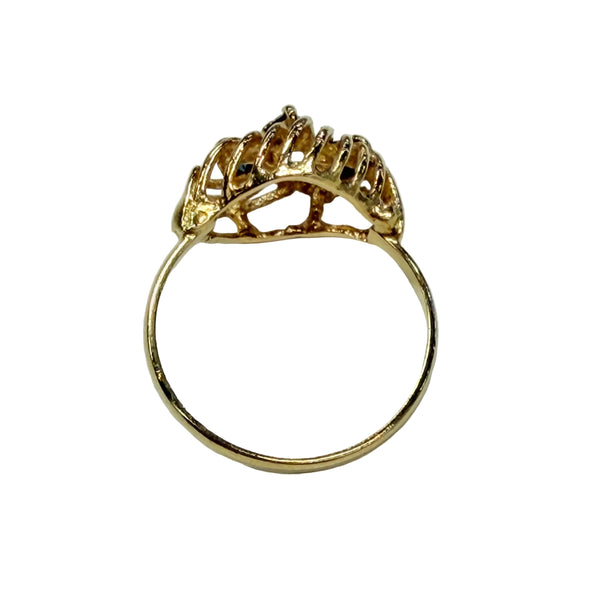 Bagues en or jaune 18k avec saphirs