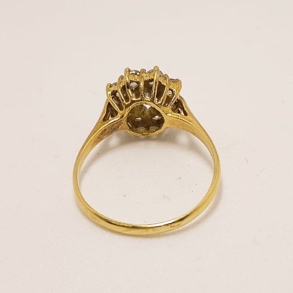 Bague en or jaune et oxyde de zirconium 18