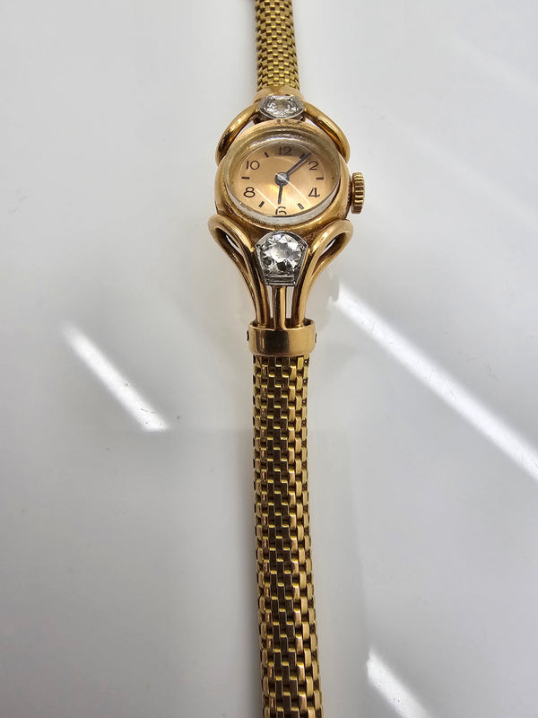 Montre Cocktail Vintage en Or Jaune 18 K Diamants