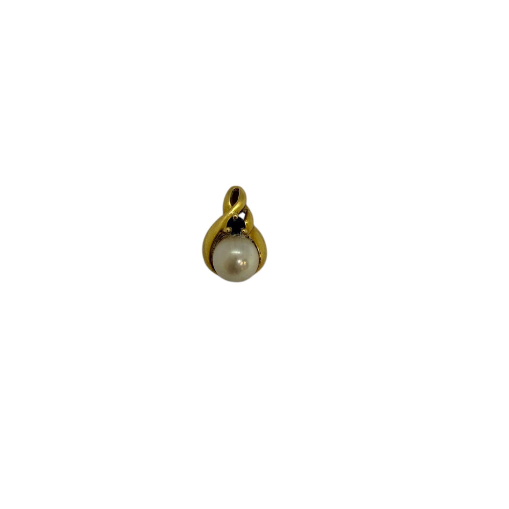 Pendentif Solitaire en Or Jaune 18K avec Saphir - 1.09 Grs