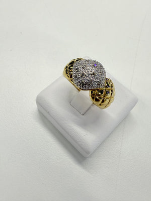 Bague en Or jaune et blanc avec diamants 18K