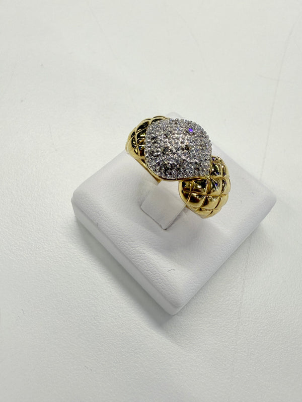 Bague en Or jaune et blanc avec diamants 18K