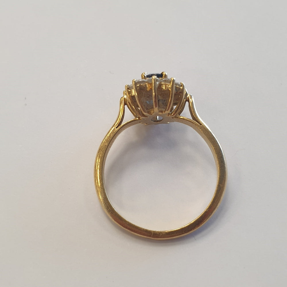 Bague marguerite en or jaune 18 K avec Oxyde de zirconium - T 51