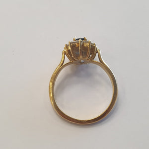 Bague marguerite en or jaune 18 K avec Oxyde de zirconium - T 51