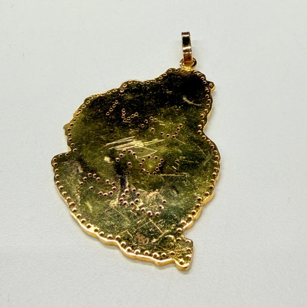 Pendentif Carte île Maurice Or Jaune 18k