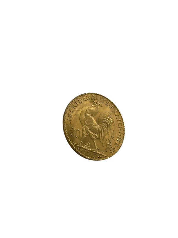 20 Francs Coq Marianne en Or Jaune 1913 - Bon Etat
