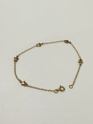 Bracelet étoile en or jaune 18k Lg 18.5cm