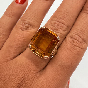 Bague en Or Jaune 18K avec Citrine - Taille 63