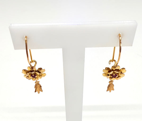 Boucles d'oreilles Dormeuses en Or Jaune 18k 2.72 Grs