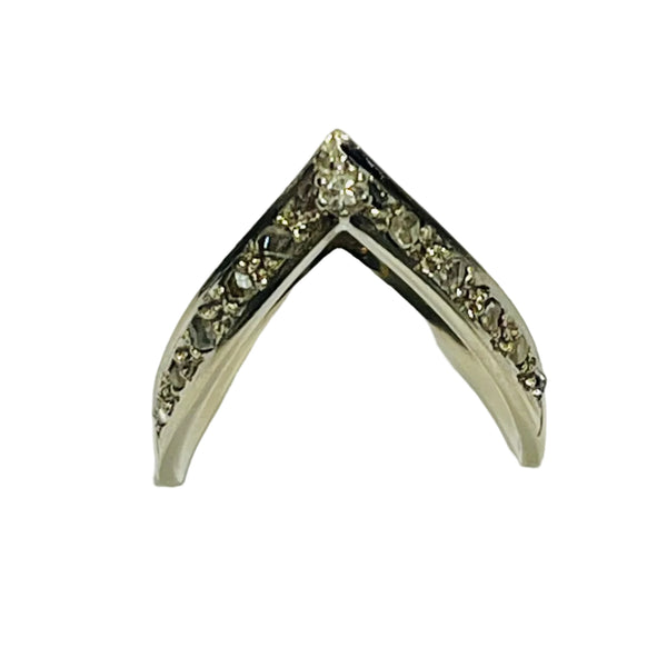 Bague Africaine en or blanc 18 K avec diamants