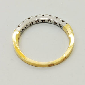 Bague Demi Tour en Or jaune et blanc 18K - Taille 54 - 2.8g