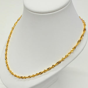 Chaîne Torsadée Or Jaune 24K