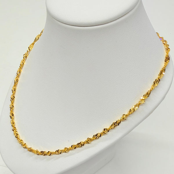 Chaîne Torsadée Or Jaune 24K