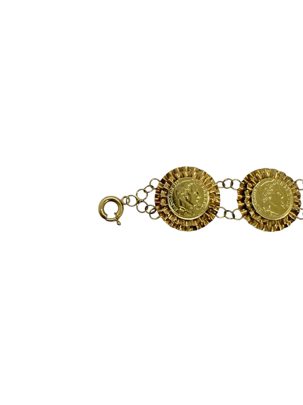 Bracelet reproduction Napoléon III en or jaune 18k  10.48 Grs