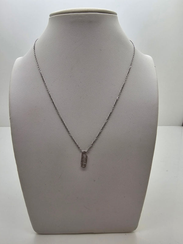 Collier pendentif en or blanc 18k - 2.87 G