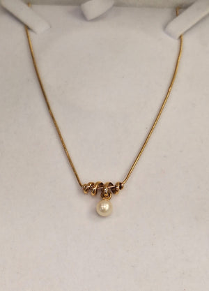 Collier Princesse Or Jaune 18K avec perle de culture