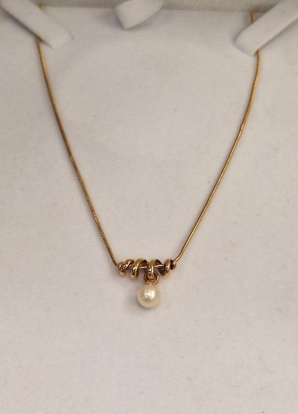 Collier Princesse Or Jaune 18K avec perle de culture