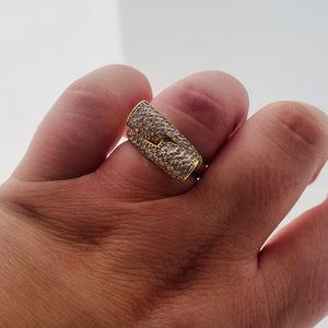 Bague en Or Jaune avec 74 Diamants - T 55