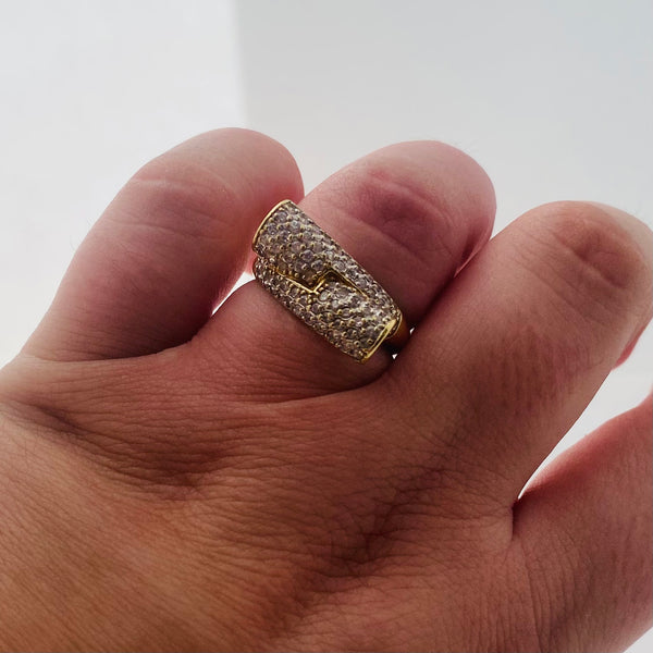 Bague en Or Jaune avec 74 Diamants - T 55