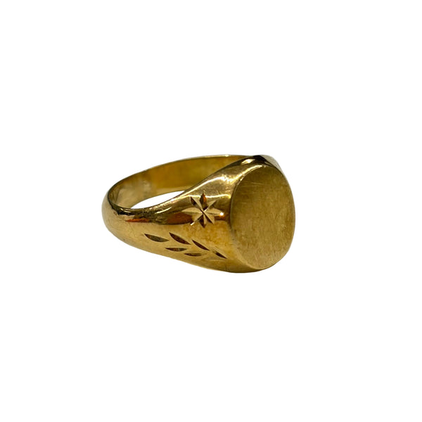 Bague chevalière en Or jaune 18K