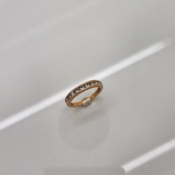 Bague Demi Tour en Or Rose 18K - Diamants - Taille 51 - 3G