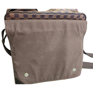 Sac bandoulière LV Shelton en toile Damier marron