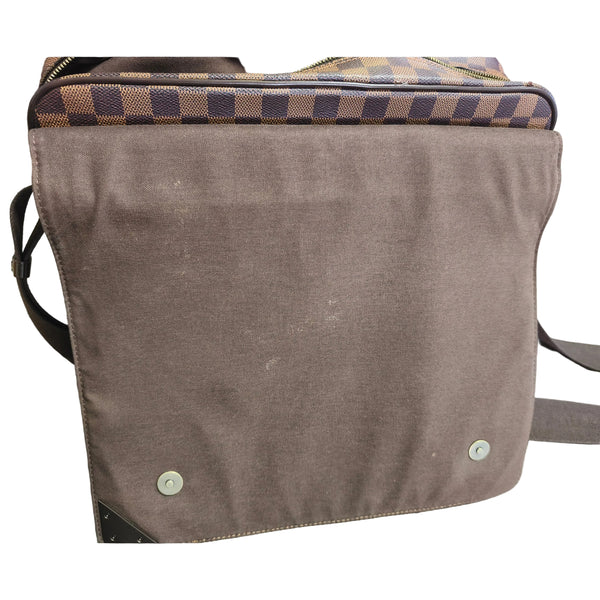 Sac bandoulière LV Shelton en toile Damier marron