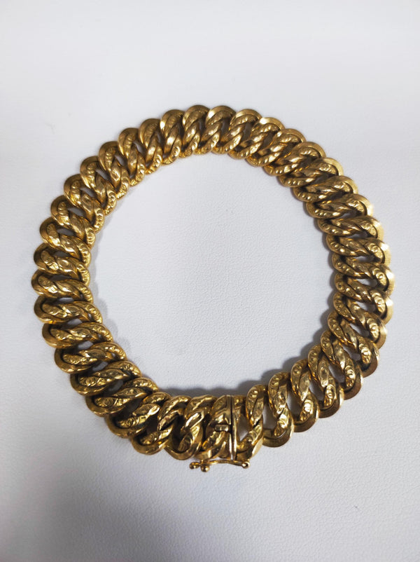 Bracelet Maillon Américain Or Jaune 18K