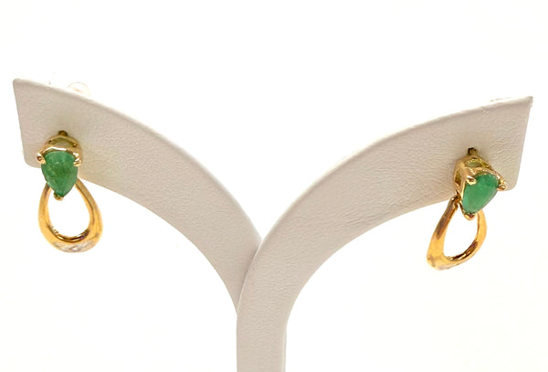 Boucles d'oreilles en or jaune et or blanc 18K - 2.21 Grs