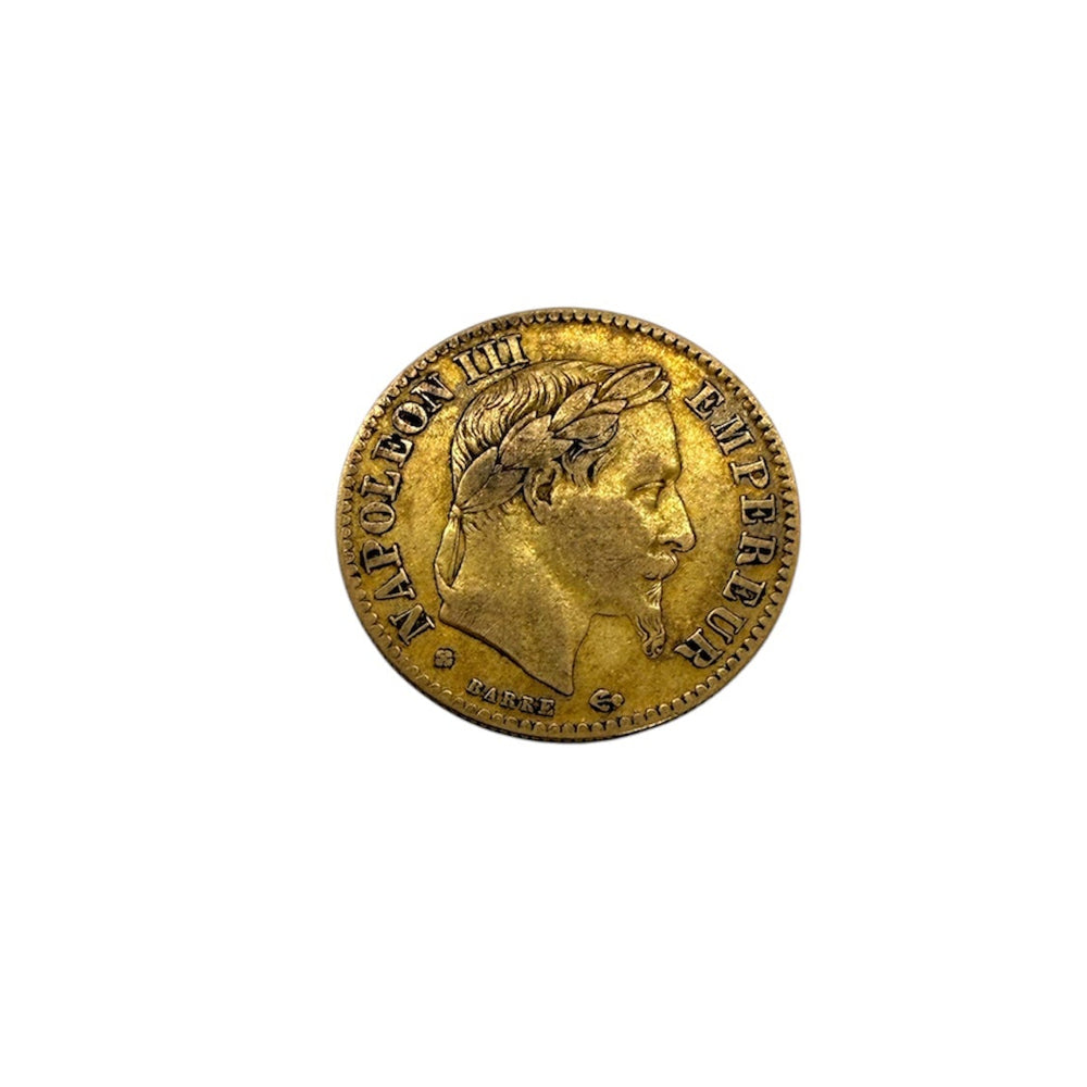 10 Francs Napoléon III tête laurée 1867 en Or jaune 18K