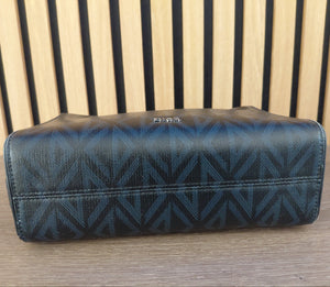 Sac à bandoulière Dior en toile Diamond noir / bleu