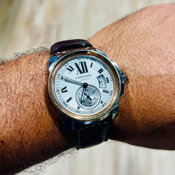 Montre Cartier Calibre 3299 Acier Cuir Classique 2010 - Bon Etat