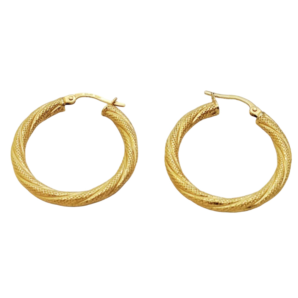 Boucles d'oreilles créoles or jaune 18 K - 2.53 Grs