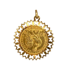 Pendentif Porte-Pièce en Or Jaune 18k - 8.94 G