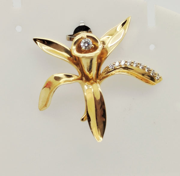 Pendentif Fleur de Vanille Or Jaune 18 K - 5.71 G