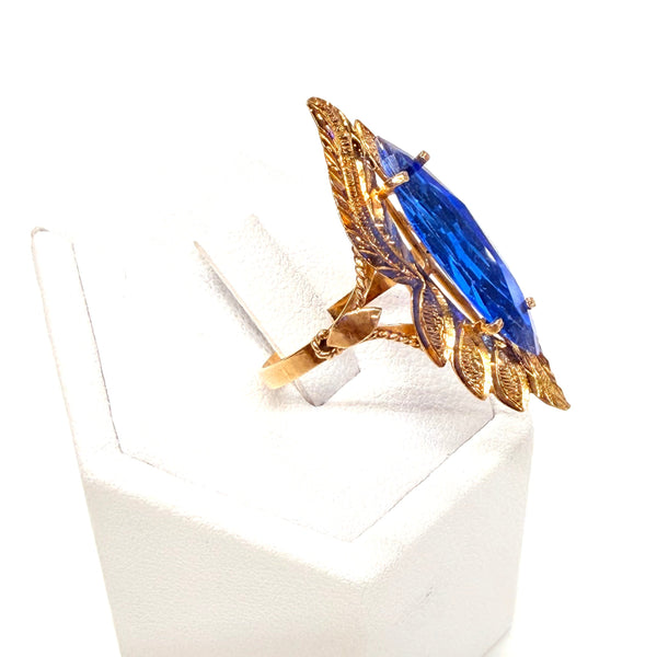 Bague Marquise Or Jaune 14 K - Taille 53
