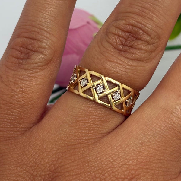 Bague en Or Jaune 18 K - Taille 54 - 2.24 G
