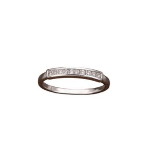 Bague Demi Tour en Or Gris 18K - Taille 54 - 1.34G